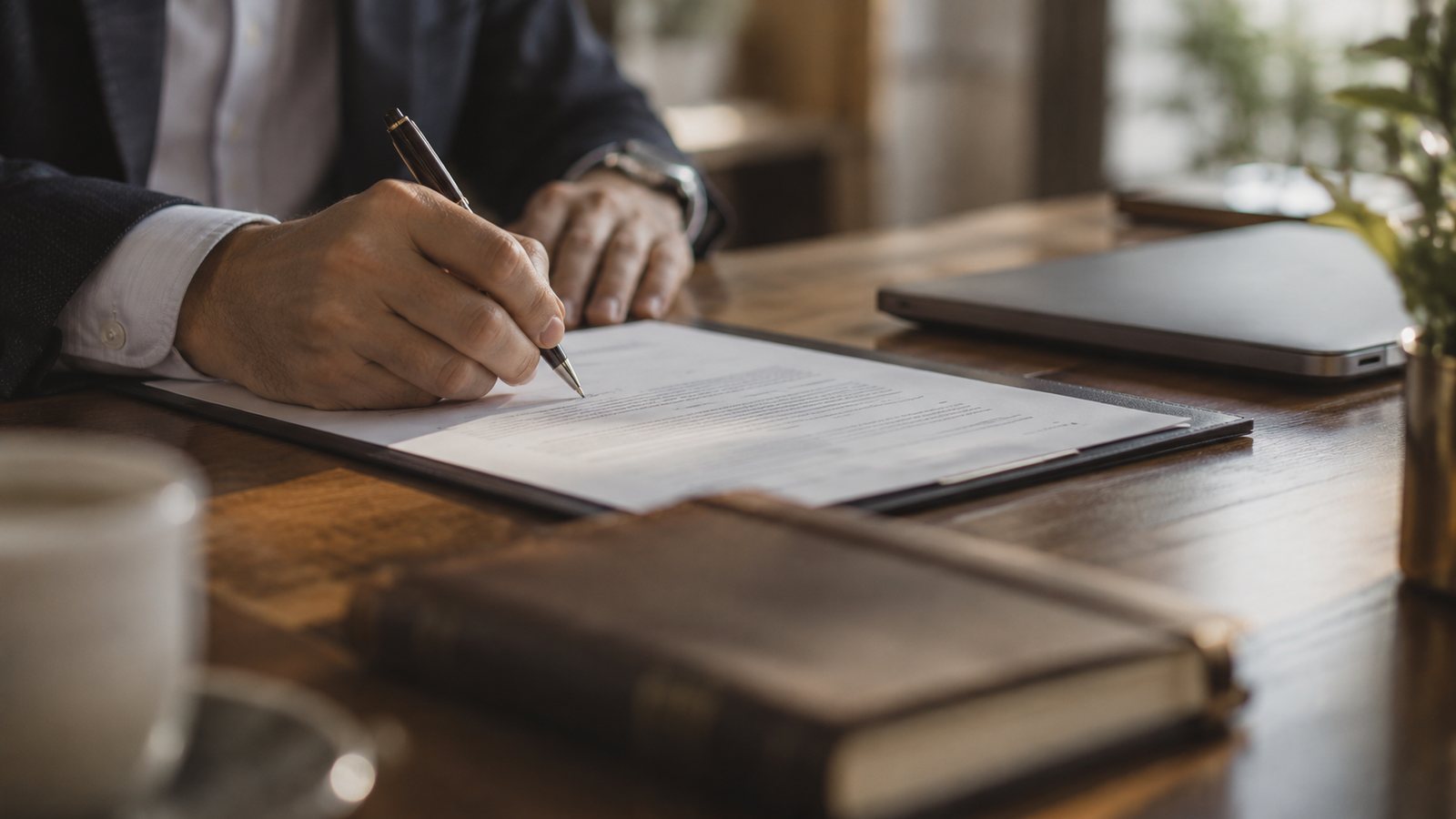 Auditor signing a professional indemnity insurance policy