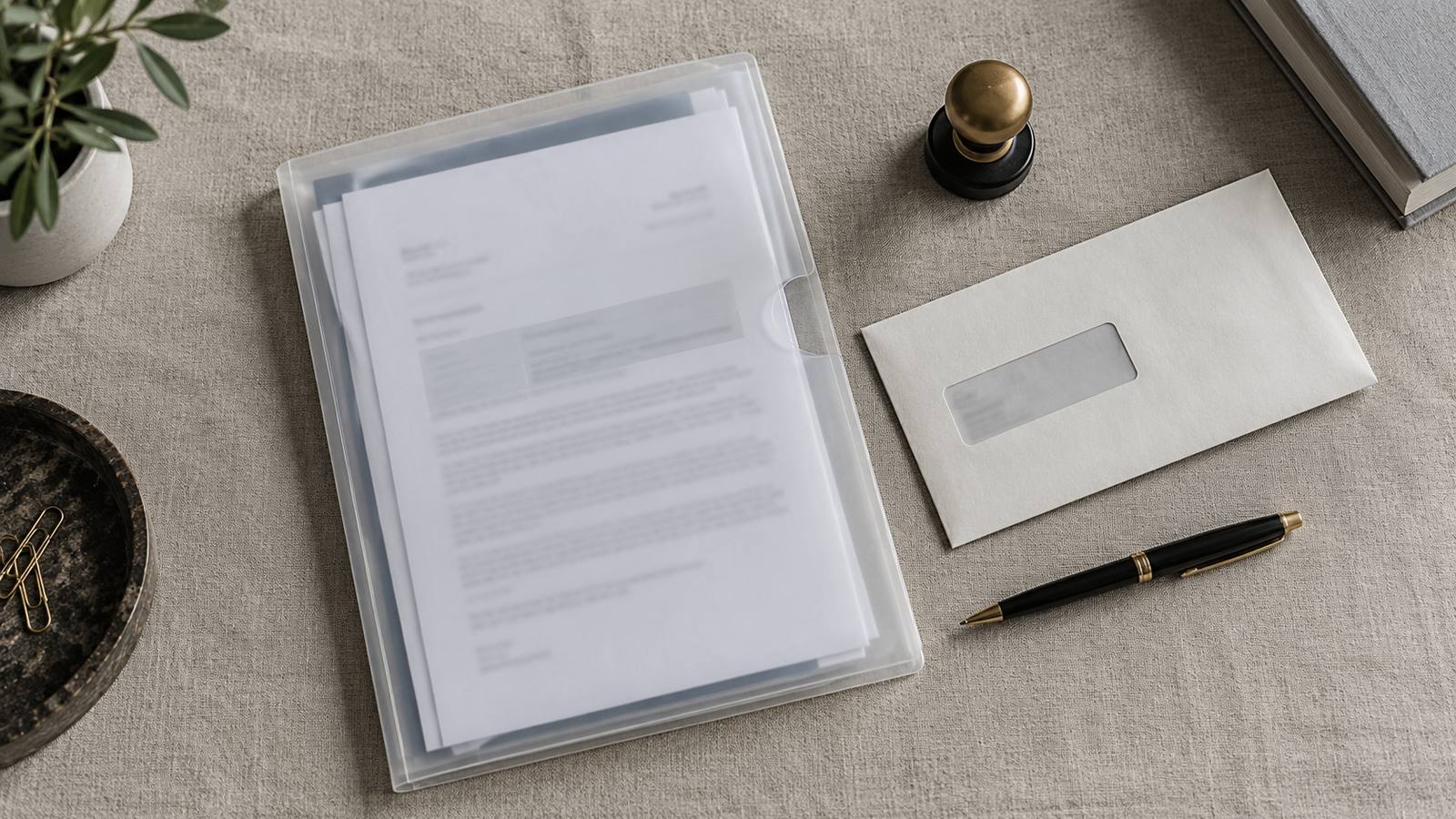 Supplier registration pack with company documents, a bank letter and a company stamp