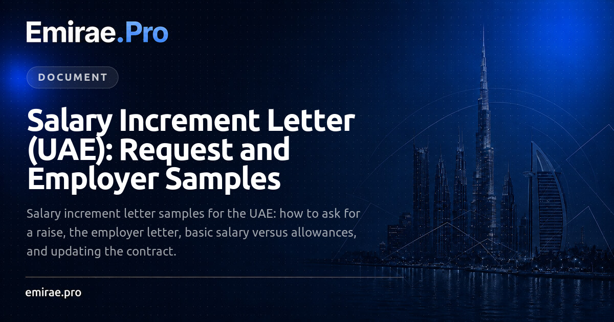 Salary Increment Letter UAE: Request Letter and Employer Sample